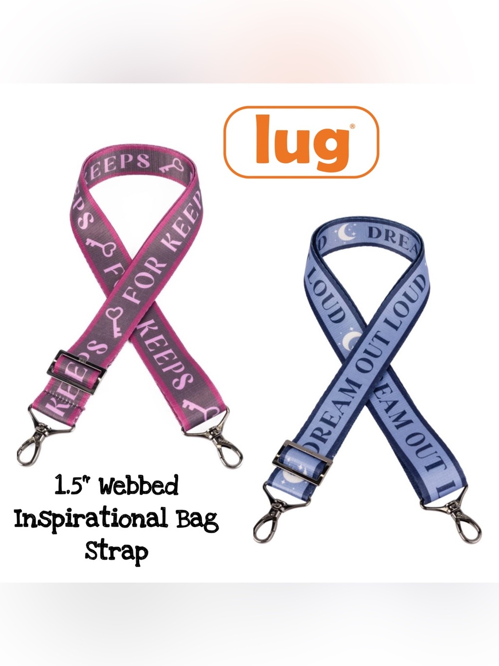 Lug 1.5" Webbed Inspirational Strap NWT